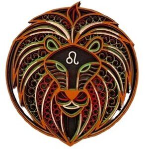 Leo Zodiac Sign Layered Design. Refrigerator magnet.